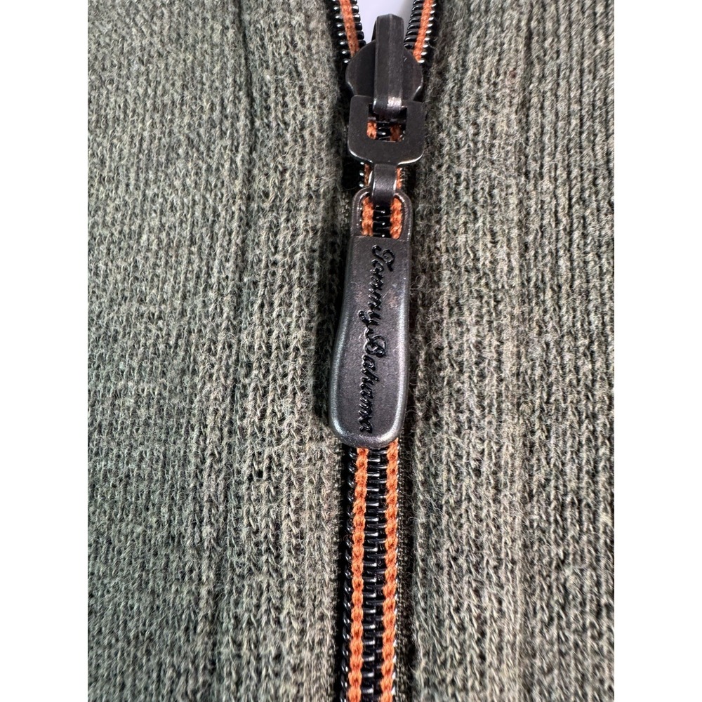 Tommy Bahama Reversible 1/4 Zip Ribbed Knit Pull Olive Green/Brown Men's Large‎ - Picture 5 of 15